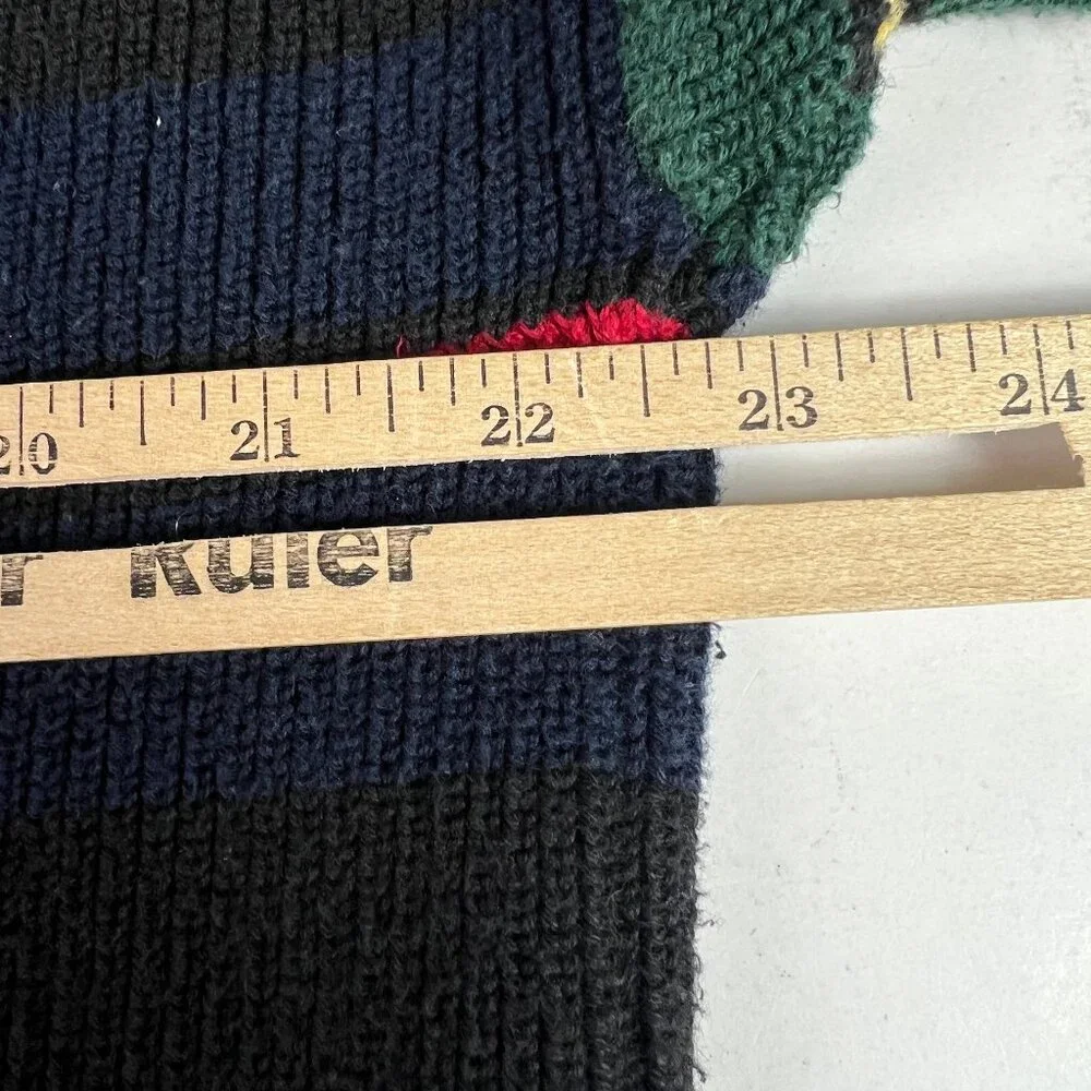 VTG 90s Nautica Knit Sweater Mens Fits Large Colorful Striped Crewneck Tag XL